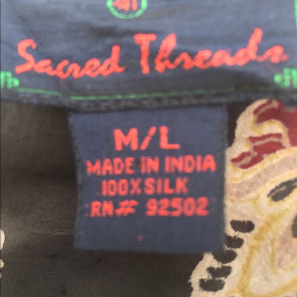 Sacred Threads Silk Maxi Dress. M/L - Picture 10 of 10